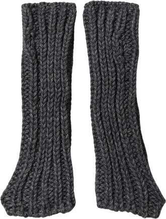 Dolce & Gabbana Acryl Gebreide Vingerloze Armwarmers - Dames - Handschoenen - Grijs - ONE Size - Wol - Accessoires