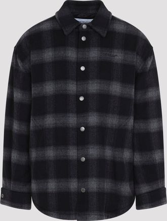 Off-white Flannel Wool Overshirt Padded Coat