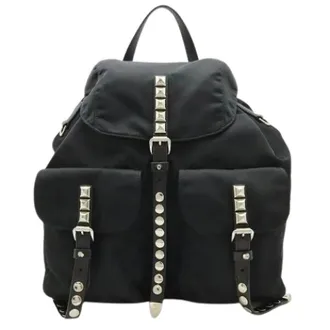 Prada Pre-owned Backpacks, female, Black, Size: ONE SIZE Pre-owned Vintage Nylon Backpack