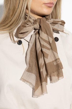 Moschino Scarf With Logo, Unisex, Brown