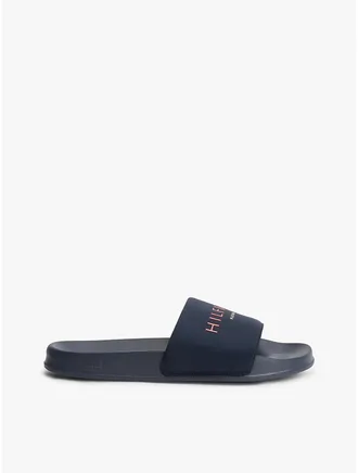 Tommy Hilfiger Mens Club Logo Neoprene Pool Slide - Navy - US 11.5 / EU 45