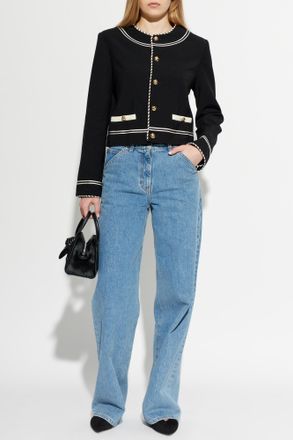 Frame Denim Blazer With Pockets, Womens, Black