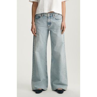 Mavi Sandy Low Waist Wide Leg Jeans in Bleached Classic Denim at Nordstrom, Size 32 30