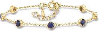 Ross-Simons Bezel-Set Sapphire Station Bracelet in 18kt Gold Over Sterling