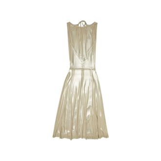 Diesel Kleedjes, Dames, Beige, S, Vloeiende Metallic Midi Jurk