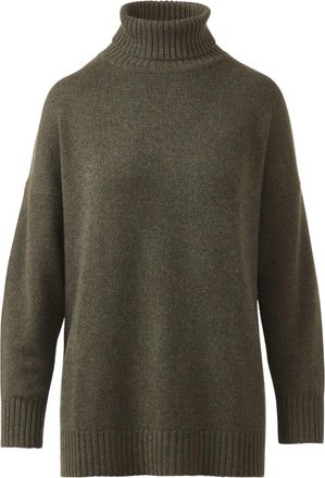 Kinross Cashmere Womens Oversized Cozy Mock Sweater In Loden