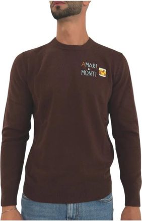 Saint Barth Rondgebreide Trui - Heren - Ronde hals truien - Bruin - M - Wol - Truien & Vesten