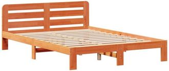 vidaXL Estructura De Cama Sin Colch&oacute;n Madera Maciza Marr&oacute;n 120x190 Cm Vidaxl