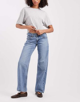 Levi's Jeans ampi a vita super bassa blu slavato