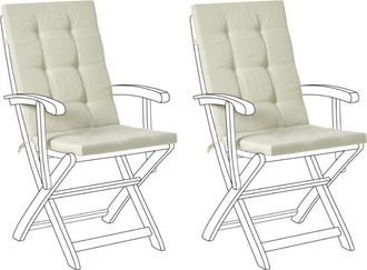 Beliani Beliani - Conjunto De 2 Cojines Para Asiento Y Respaldo De Sillas De Exterior Con Lazos Verde Maui