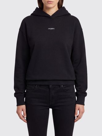 Dolce & Gabbana Felpa con cappuccio in cotone con logo a contrasto