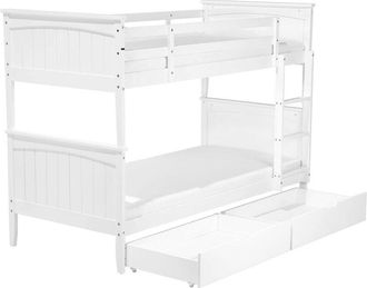 Beliani Letto A Castello 90 x 200 cm in Legno Bianco con Cassettiera Albon