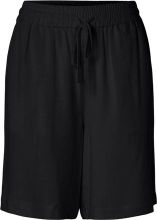 Selected Zonshorts in viscose-linnenmix - Dames - Korte Broeken - Zwart - XS - Linnen - Korte Broeken