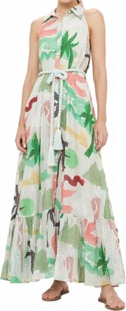 Oliphant Sleeveless Maxi Shirt Dress In Paradiso Petal