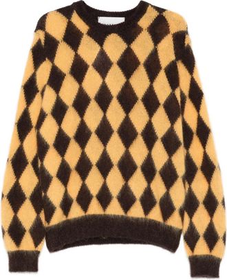 Amaranto diamond-pattern sweater - Brown