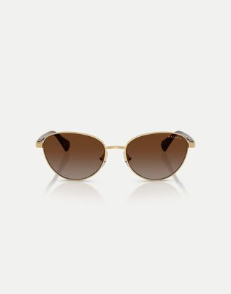 Ralph Lauren occhiali da sole cat-eye polarizzati con lente marrone in oro