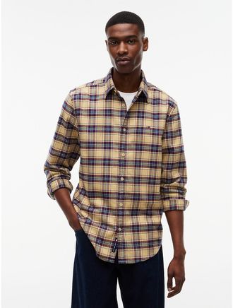 Tommy Hilfiger Mens Tommy Jeans Brushed Check Flannel Shirt - Sandy Beige - XXL