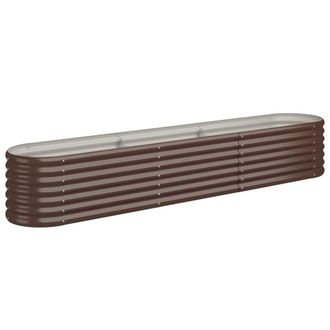 vidaXL Vidaxl - Jardinera Arriate Acero Galvanizado Marr&oacute;n 224x40x36 Cm