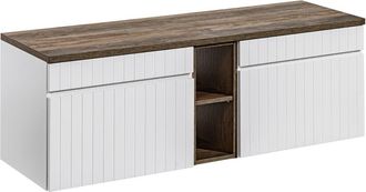 Petits Meubles Mueble bajo lavabo 140 cm 2 nichos tableros laminados blanco