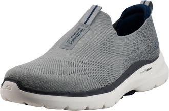 Skechers Mens Gowalk 6 - Stretch Fit Slip-on Athletic Performance Walking Shoe, Grey/Charcoal, 12