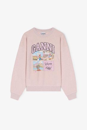 Ganni Pink Daisy Duck Comic Sweatshirt - Size XXS/XS Organic Cotton