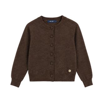 Yes-Zee Cardigan met ronde hals - Dames - Vesten - Bruin - M - Truien & Vesten