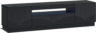 vidaXL Mueble De Tv Led Negro Madera De Ingenier&iacute;a Vidaxl