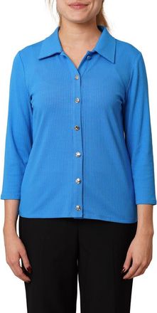 Cyrus Buttoned Ribbed Knit Top in Brilliant Blue at Nordstrom Rack, Size X-Large