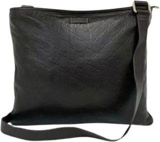 Gucci Pre-owned Pochette Schoudertas - Heren - Vintage Schoudertas - Zwart - ONE Size - Leer - Vintage