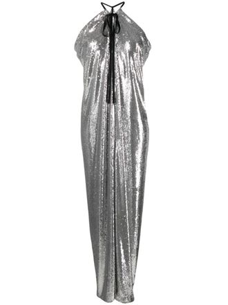 Philosophy di Lorenzo Serafini Abito lungo con paillettes - Argento