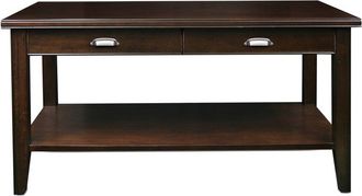 Leick Home Laurent Solid Wood Coffee Table with Drawers & Shelf
