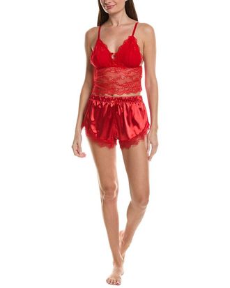 SUGAR 2Pc Lace Bralette & Satin Short Set