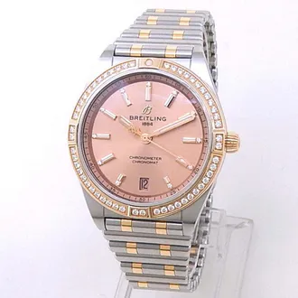 Breitling Pre-owned Breitling Chronomat Automatic 36 Diamond Gold Dial Mens Watch U10380
