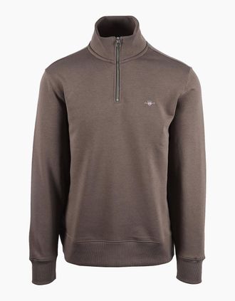GANT Mens GANT REG SHIELD HALF ZIP SWEATSHIRT FADED TAUPE - Brown - Size: SIZE 2xl