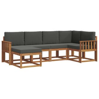vidaXL Conjunto De Sof&aacute;s De Exterior 6 Pcs Natural Y Antracita Vidaxl