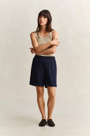 GANT Women Linen Blend Shorts (32) EVENING BLUE