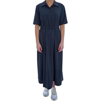 Herno Shirt Dresses, female, Blue, Size: 2XL Stretch Nylon Shirtdress