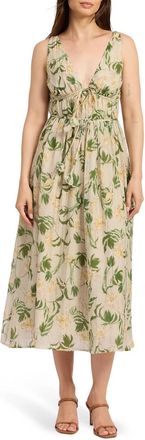En Saison Linden Midi Sundress In Sage Emerald