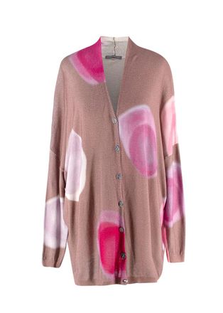 In Bed With You In Bed With You Pink Printed Longline Cardigan Size XS
