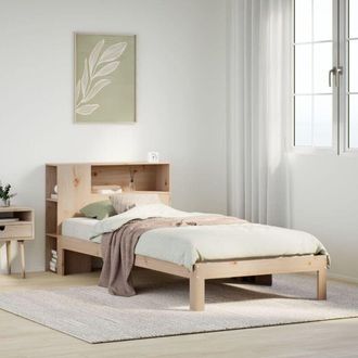 vidaXL Cama Con Estanter&iacute;a Sin Colch&oacute;n Madera Maciza De Pino 90x190 Cm Vidaxl
