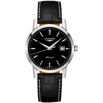 Longines The Longines 1832 Classic Automatic Black Dial Leather Strap Mens Watch L4.825.4.52.0