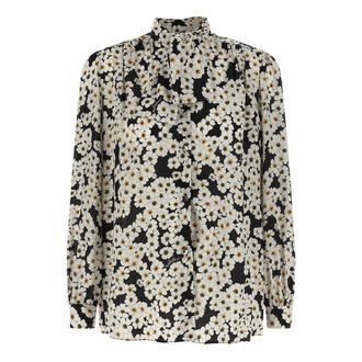 Valentino Garavani Overhemden, Dames, Veelkleurig, M, Crepe de Chine Blouse met Sjaal