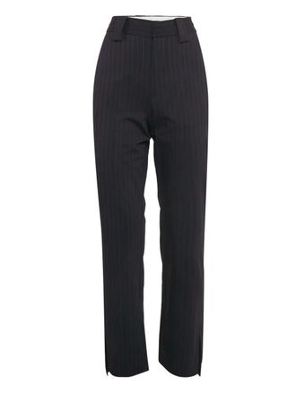 Ganni Gestreepte straight broek - Blauw