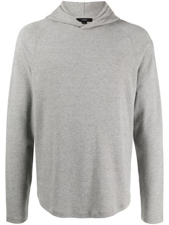 Vince Twill hoodie met lange mouwen - Grijs