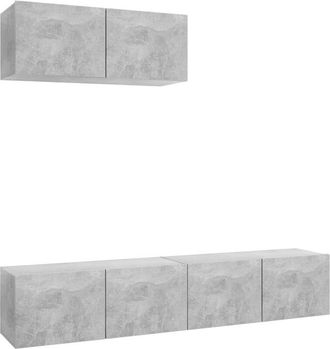 vidaXL Tv Cabinets 3 pcs Concrete Grey Engineered Wood Vidaxl