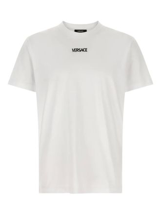 Versace logo-embroidery crew-neck T-shirt - White