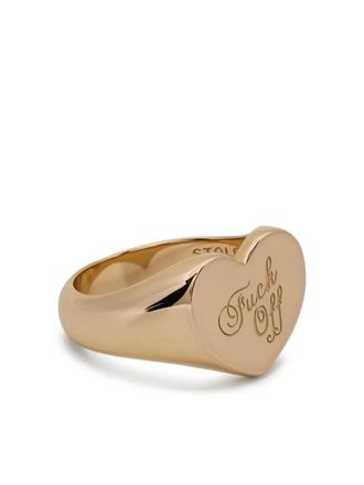 Stolen Girlfriends Club warm welcome heart ring - women - 18kt Gold Plated Silver - L