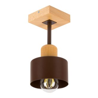 OEM L&aacute;mpara De Techo Marr&oacute;n De Madera Y Metal De Estilo Escandinavo, 1xe27, Iluminaci&oacute;n Led Moderna Para Sal&oacute;n, Cocina, Dormitorio, Habitaci&oacute;n Infantil, L