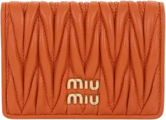Miu Miu Pre-owned Wallets, female, Orange, Size: ONE SIZE Pre-owned Matarese Folding Card Holder