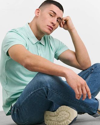 Jacamo Garment Dyed Pure Cotton Pique Polo Long